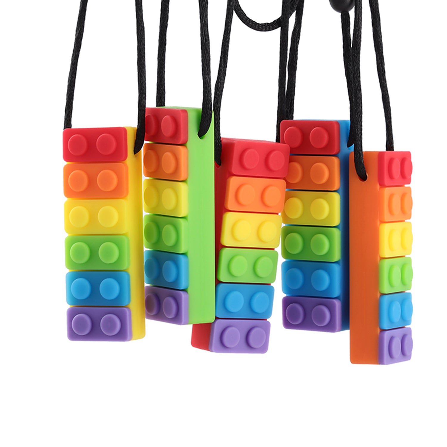 Chewy Blocks Necklace - Calming Textured Chewy Silicone Pendant for Autism  & Oral Motor Special Needs Kids