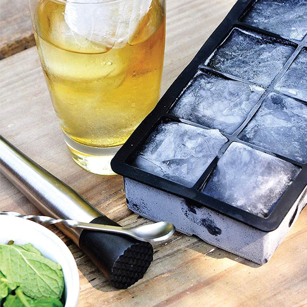 New 4/6/8 Grid Big Ice Tray Mold Large Food Grade Silicone Ice Cube Square  Tray Mold DIY Ice Maker Cube Tray Ice Cube Tray - AliExpress